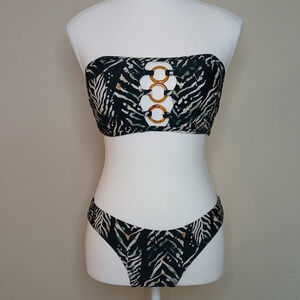 NWOT VENUS Bandeau Top Bikini Multicolour Printed Size 6